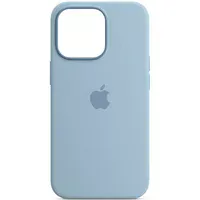 Чехол Silicone case (AAA) full with Magsafe and Animation для Apple iPhone 13 Pro Max (6.7") Голубой / Blue Fog