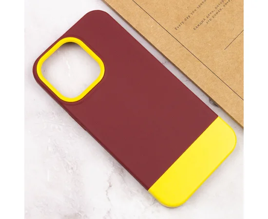 Чехол TPU+PC Bichromatic для Apple iPhone 13 Pro Max (6.7") Brown burgundy / Yellow