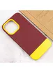 Чехол TPU+PC Bichromatic для Apple iPhone 13 Pro Max (6.7") Brown burgundy / Yellow