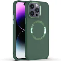 TPU чехол Bonbon Metal Style with MagSafe для Apple iPhone 13 Pro Max (6.7") Зеленый / Pine green