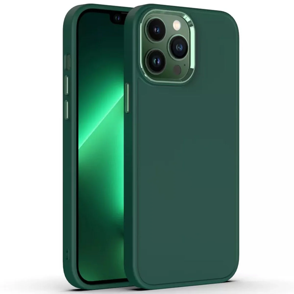 TPU чохол Bonbon Metal Style для Apple iPhone 13 Pro Max (6.7") Зелений / Army green