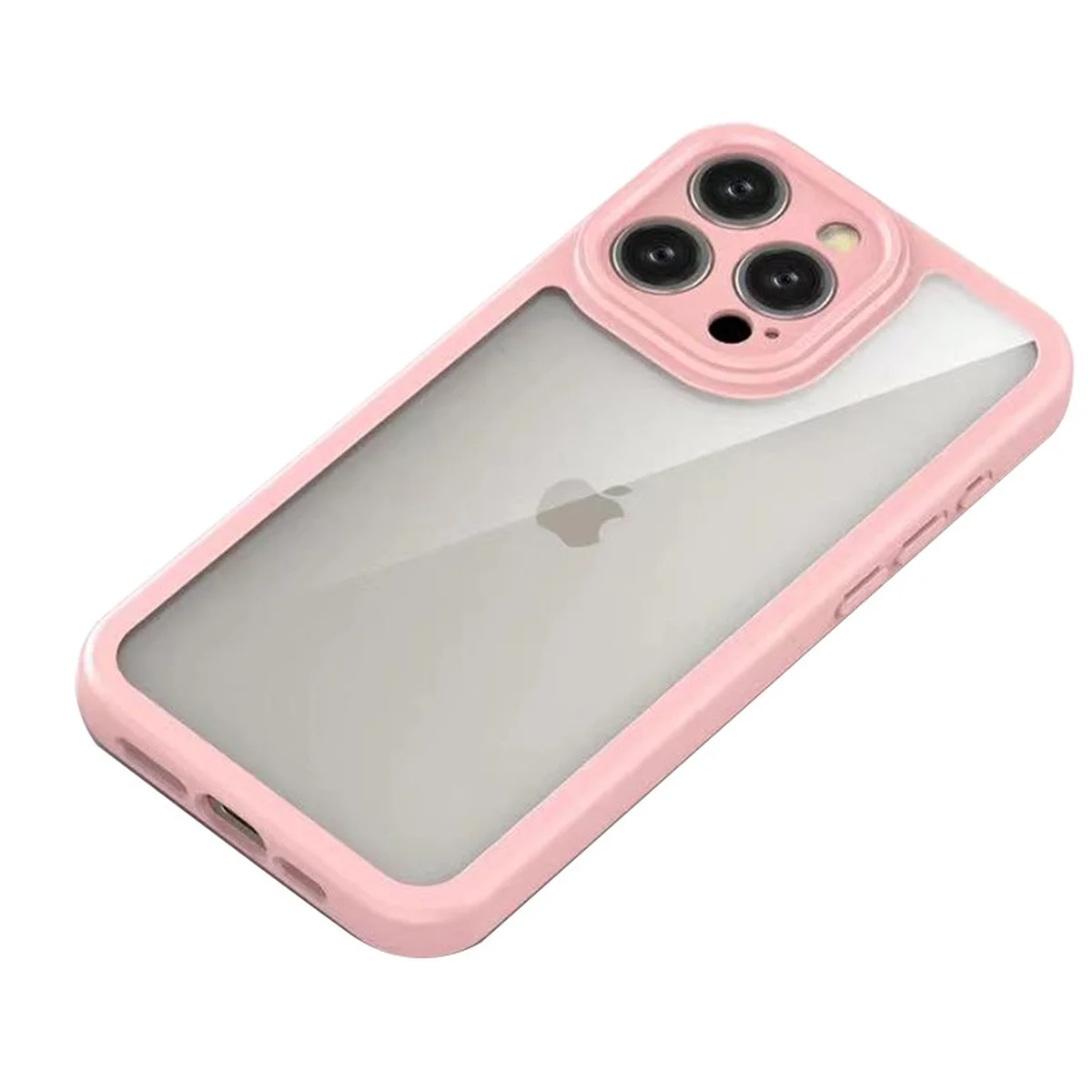 TPU чехол Transparent + Colour 1,5mm для Apple iPhone 13 Pro Max (6.7") Pink