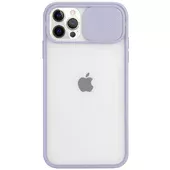 Силиконовый чехол "Camera Slide" со шторкой для iPhone 13 Pro Max Сиреневый