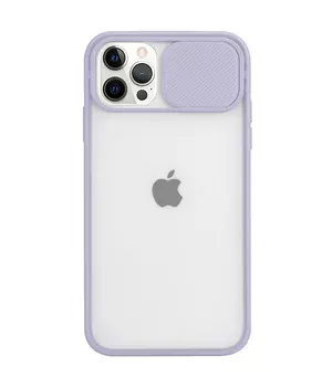 Силиконовый чехол "Camera Slide" со шторкой для iPhone 13 Pro Max Сиреневый