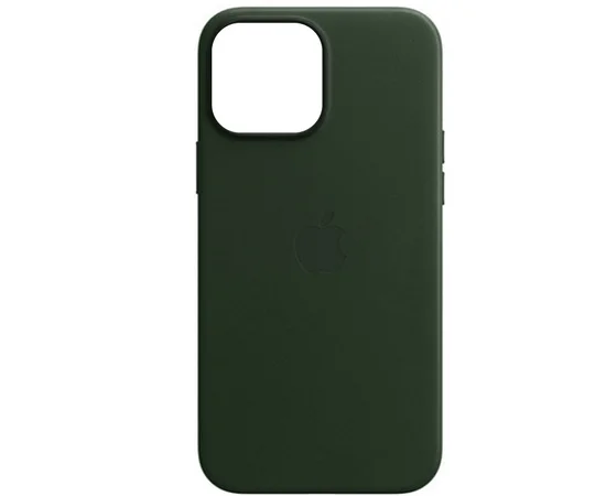 Кожаный чехол Leather Case (AAA) для Apple iPhone 13 Pro Max (6.7") Зеленый / Sequoia Green