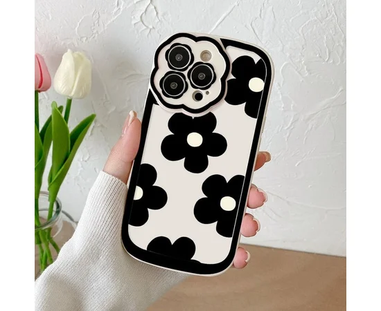 Силиконовый чехол "Flower" для iPhone 13 Pro Max Черный