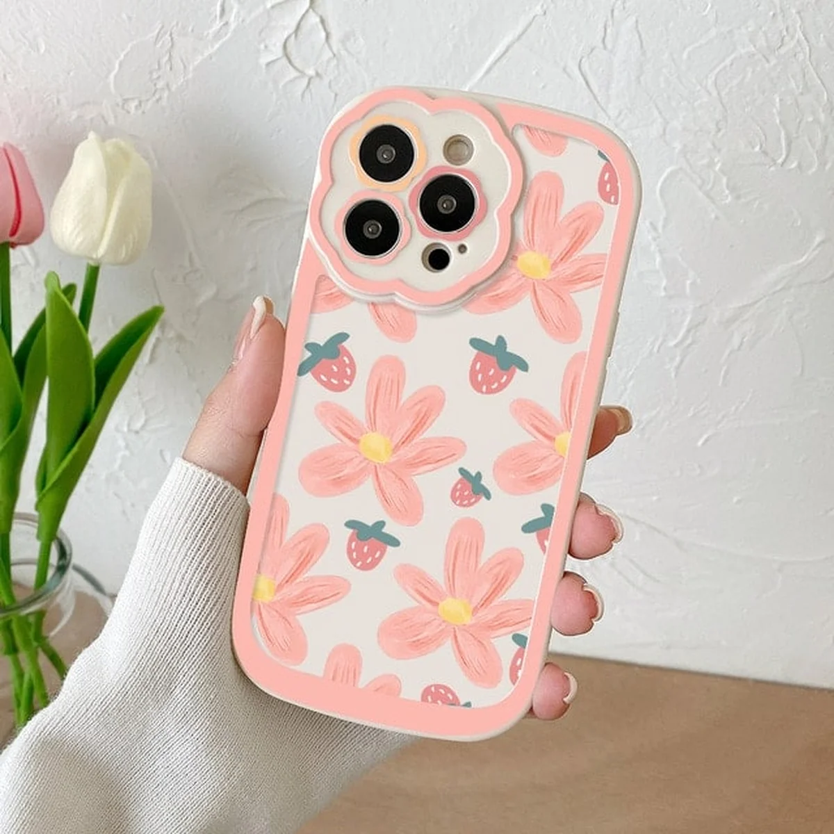 Силіконовий чохол "Flower" для iPhone 13 Pro Max Рожевий