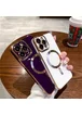 Силиконовый чехол "Luxury Plating" with MagSafe + стекло на камеру для Apple iPhone 13 Pro Темно-фиолетовый