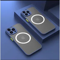 Силиконовый чехол "Armor Matte Cover" Case with MagSafe для iPhone 13 Pro Max Синий