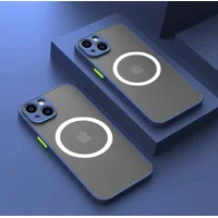 Силиконовый чехол "Armor Matte Cover" Case with MagSafe для iPhone 14 Синий