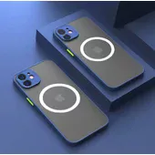 Силиконовый чехол "Armor Matte Cover" Case with MagSafe для iPhone 11 Синий