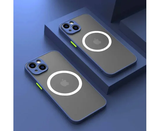 Силиконовый чехол "Armor Matte Cover" Case with MagSafe для iPhone 15 Plus Синий