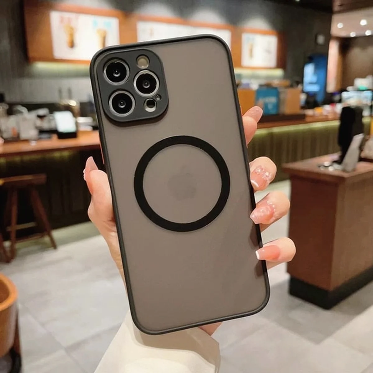 Силиконовый чехол "Armor Matte Cover" Case with MagSafe для iPhone 13 Pro Черный