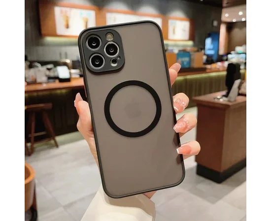 Силиконовый чехол "Armor Matte Cover" Case with MagSafe для iPhone 12 Pro Max Черный