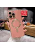 Силиконовый чехол "Luxury Plating" with MagSafe + стекло на камеру для Apple iPhone 12 Pro Max Розовый