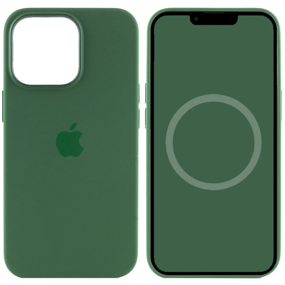 Чехол Silicone case (AAA) full with Magsafe and Animation для Apple iPhone 13 Pro (6.1") Зеленый / Clover