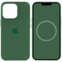 Чехол Silicone case (AAA) full with Magsafe and Animation для Apple iPhone 13 Pro (6.1") Зеленый / Clover