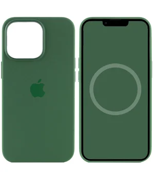 Чохол Silicone case (AAA) full with Magsafe and Animation для Apple iPhone 13 Pro (6.1") Зелений / Clover