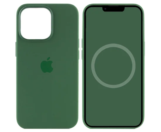 Чохол Silicone case (AAA) full with Magsafe and Animation для Apple iPhone 13 Pro (6.1") Зелений / Clover