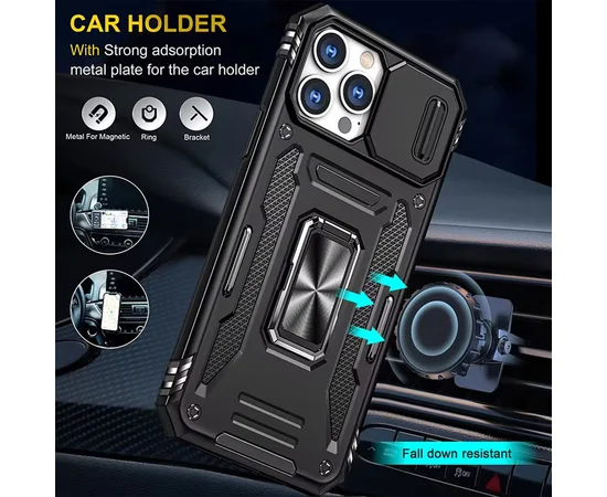 Удароміцний чохол Camshield Army Ring для Apple iPhone 13 Pro (6.1") Чорний / Black