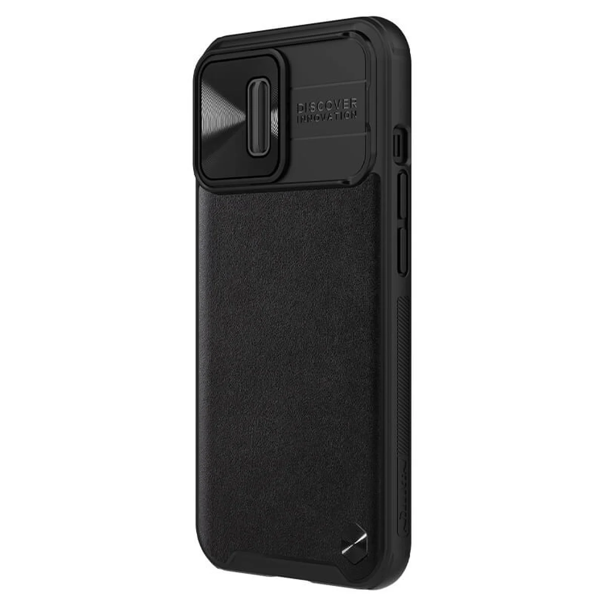 Кожаная накладка Nillkin Camshield Leather (шторка на камеру) для Apple iPhone 13 Pro (6.1") Черный / Black