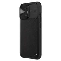 Кожаная накладка Nillkin Camshield Leather (шторка на камеру) для Apple iPhone 13 Pro (6.1") Черный / Black