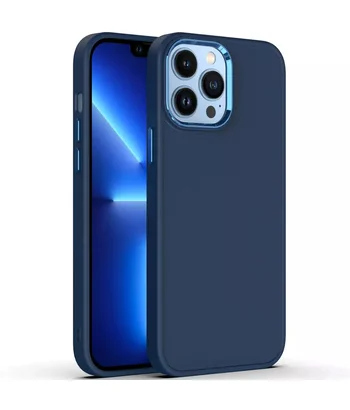 TPU чохол Bonbon Metal Style для Apple iPhone 13 Pro (6.1") Синій / Cosmos blue