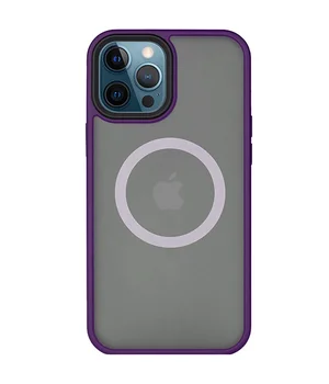 TPU+PC чехол Metal Buttons with MagSafe для Apple iPhone 13 Pro (6.1") Темно-фиолетовый