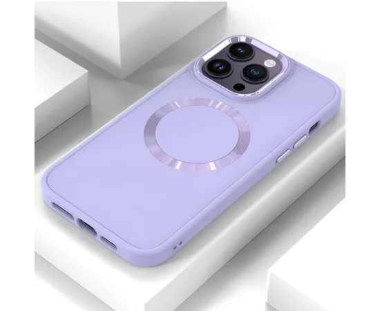 TPU чехол Bonbon Metal Style with MagSafe для Apple iPhone 13 Pro (6.1") Сиреневый / Dasheen