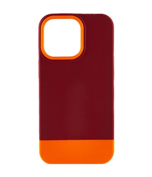 Чохол TPU+PC Bichromatic для Apple iPhone 13 Pro (6.1") Brown burgundy / Orange