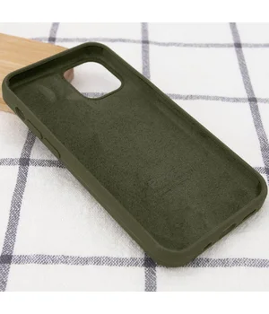 Чехол Silicone Case Full Protective (AA) для Apple iPhone 13 Pro (6.1") Зеленый / Dark Olive