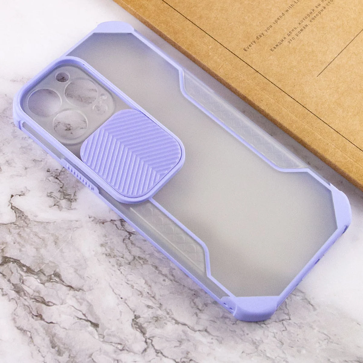 Чохол Camshield matte Ease TPU зі шторкою для Apple iPhone 13 Pro (6.1") Бузковий