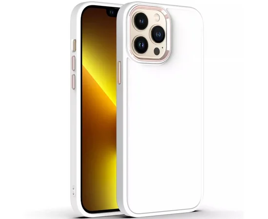 TPU чехол Bonbon Metal Style для Apple iPhone 13 Pro (6.1") Белый / White