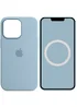 Чехол Silicone case (AAA) full with Magsafe and Animation для Apple iPhone 13 Pro (6.1") Голубой / Blue Fog