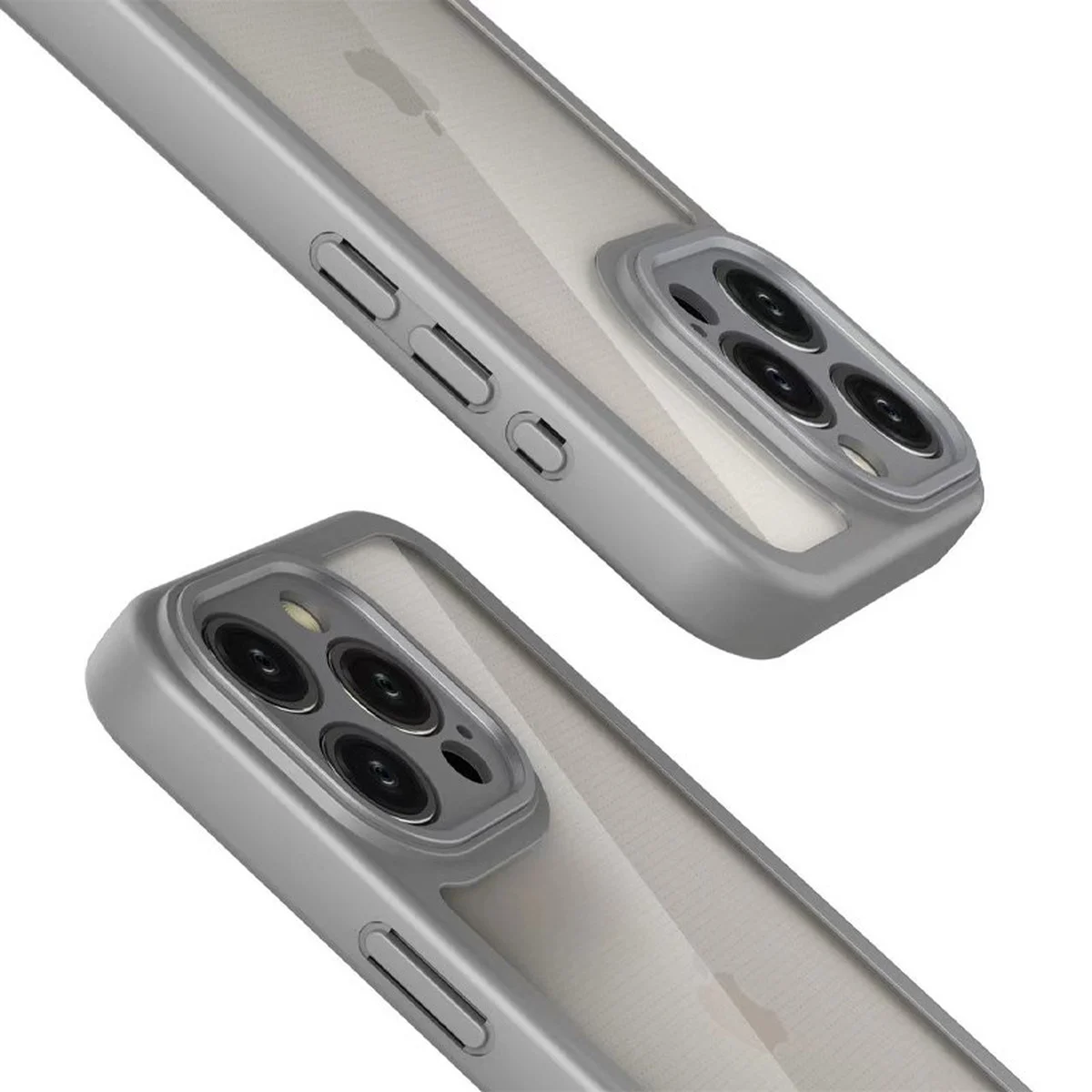 TPU чехол Transparent + Colour 1,5mm для Apple iPhone 13 Pro (6.1") Grey