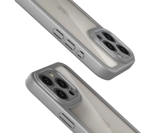 TPU чохол Transparent + Colour 1,5mm для Apple iPhone 13 Pro (6.1") Grey