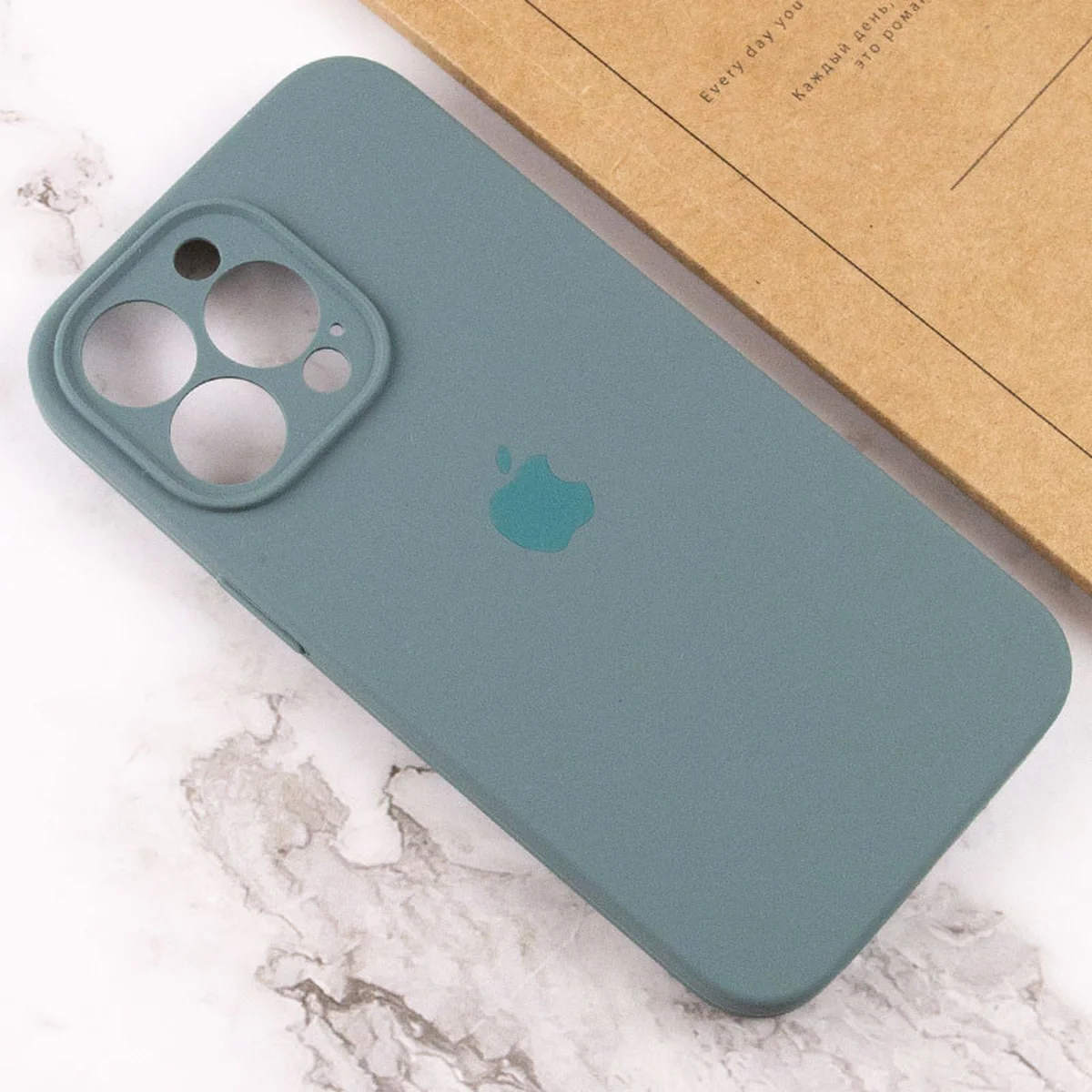 Чехол Silicone Case Full Camera Protective (AA) для Apple iPhone 13 Pro (6.1") Зеленый / Pine green