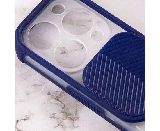 Чехол Camshield matte Ease TPU со шторкой для Apple iPhone 13 Pro (6.1") Синий