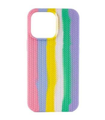Чохол Silicone case Full Braided для Apple iPhone 13 Pro (6.1") Рожевий / Бузковий