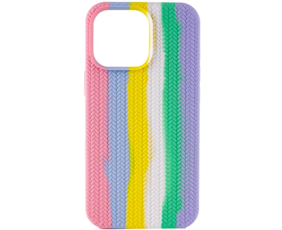 Чехол Silicone case Full Braided для Apple iPhone 13 Pro (6.1") Розовый / Сиреневый