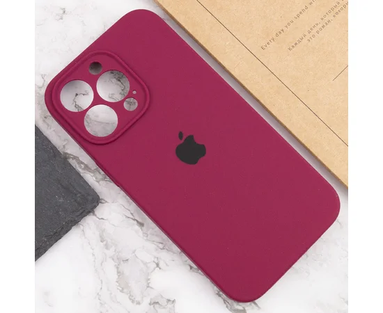 Чехол Silicone Case Full Camera Protective (AA) для Apple iPhone 13 Pro (6.1") Бордовый / Maroon