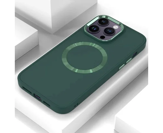TPU чехол Bonbon Metal Style with MagSafe для Apple iPhone 13 Pro (6.1") Зеленый / Army Green