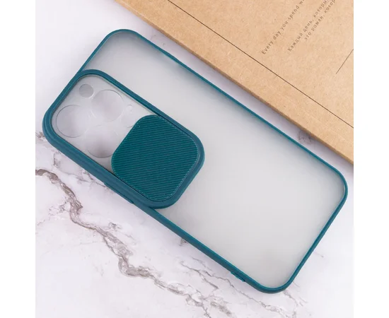 Чехол Camshield mate TPU со шторкой для камеры для Apple iPhone 13 Pro (6.1") Зеленый