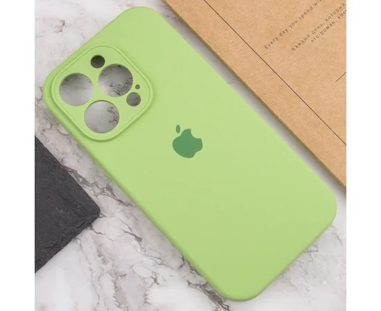 Чехол Silicone Case Full Camera Protective (AA) для Apple iPhone 13 Pro (6.1") Мятный / Mint / PVH