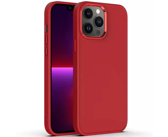 TPU чехол Bonbon Metal Style для Apple iPhone 13 Pro (6.1") Красный / Red
