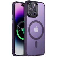TPU+PC чехол Metal Buttons with MagSafe Colorful для Apple iPhone 13 Pro (6.1") Темно-фиолетовый