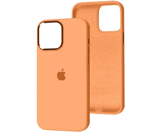 Чехол Silicone Case Metal Buttons (AA) для Apple iPhone 13 Pro (6.1") Оранжевый / Marigold