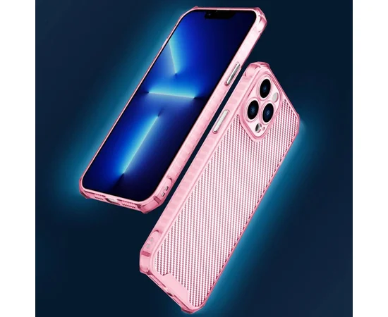 Чохол TPU Ease Carbon для Apple iPhone 13 Pro (6.1") Рожевий / Прозорий