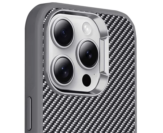 Чехол TPU+PC Carbon with MagSafe для Apple iPhone 13 Pro (6.1") Grey