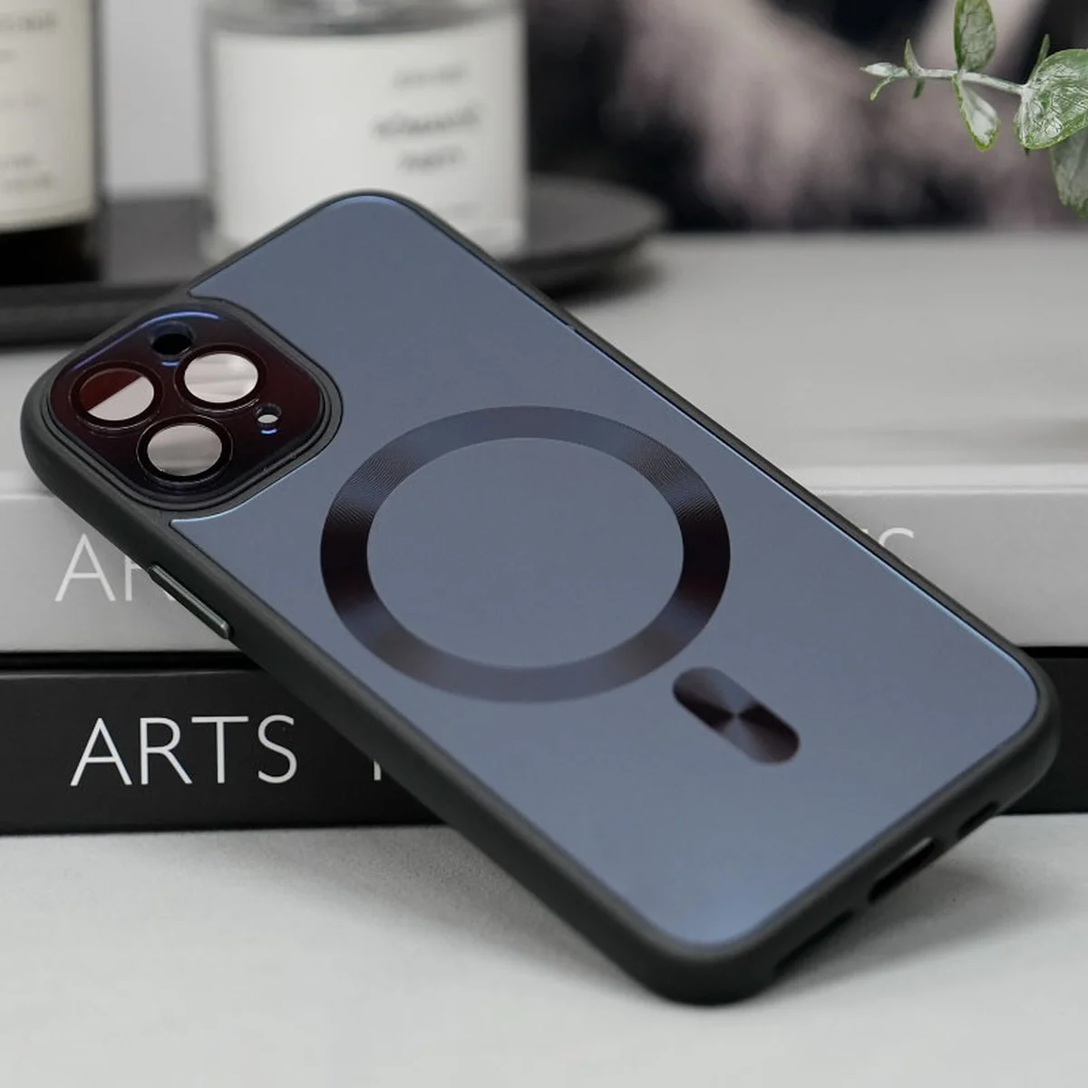 Чехол TPU+Glass Sapphire Midnight with MagSafe для Apple iPhone 13 Pro (6.1") Черный / Black